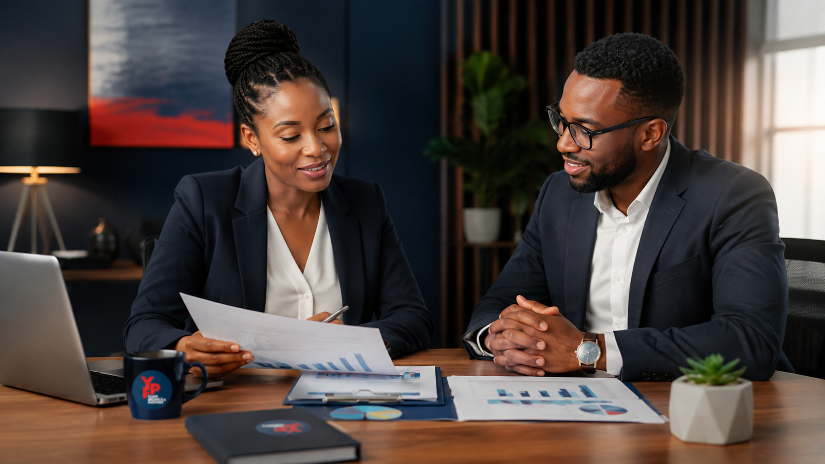 African finance professionals in a business meeting